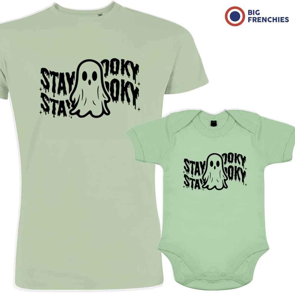 Stay Spooky Halloween Dad and Child Organic Cotton family Set (Set of 2) - Create Marketplace