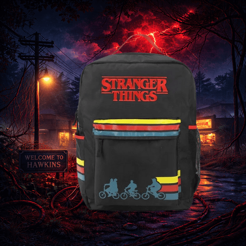 Stranger Things Bike Ride Printed Backpack - Create Marketplace