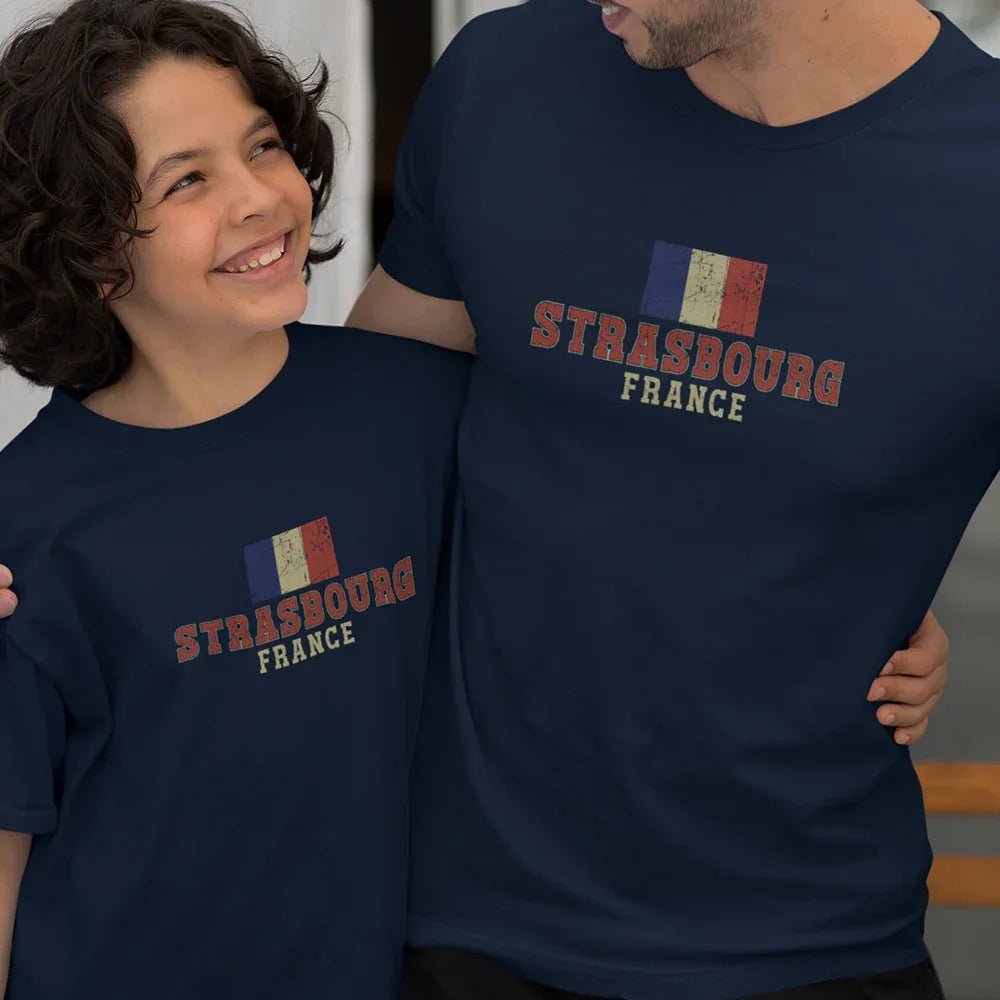 Strasbourg France Dad and Child Organic Cotton T-Shirts family Set (Set of 2) - Create Marketplace