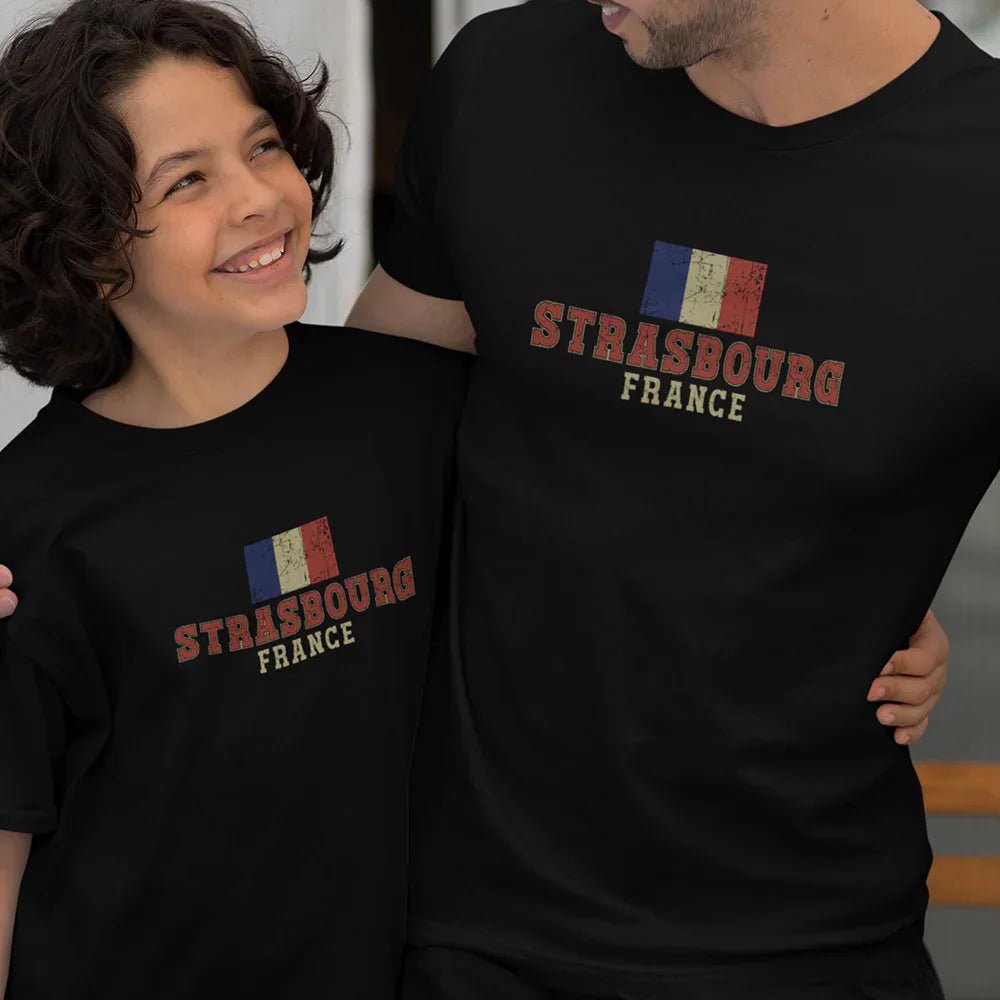 Strasbourg France Dad and Child Organic Cotton T-Shirts family Set (Set of 2) - Create Marketplace