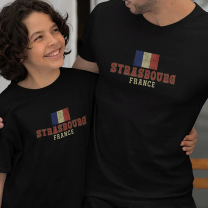 Strasbourg France Dad and Child Organic Cotton T-Shirts family Set (Set of 2) - Create Marketplace