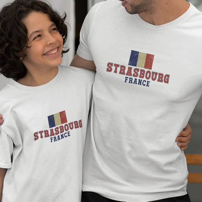 Strasbourg France Dad and Child Organic Cotton T-Shirts family Set (Set of 2) - Create Marketplace