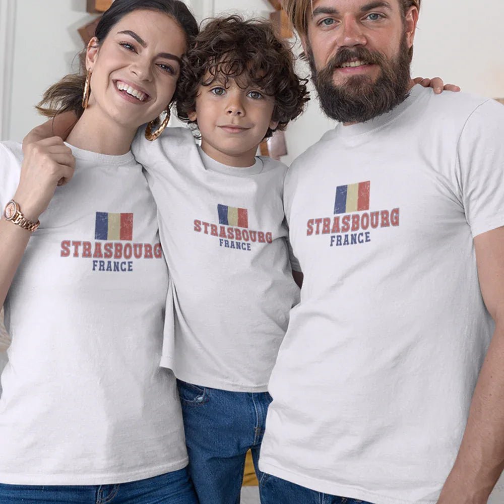 Strasbourg France Matching Organic Cotton T-Shirts Family Set (Set of 3) - Create Marketplace