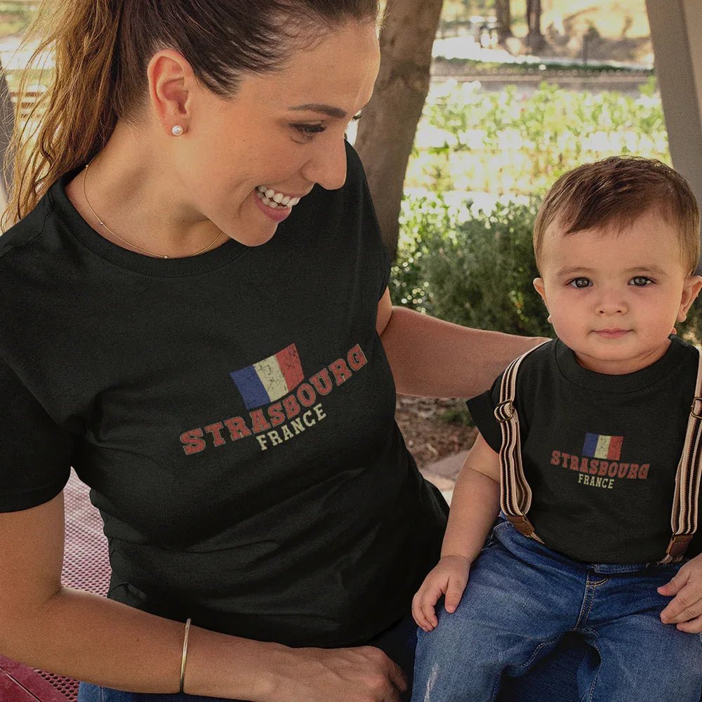 Strasbourg France Mom and Child Organic Cotton T-Shirts family Set (Set of 2) - Create Marketplace