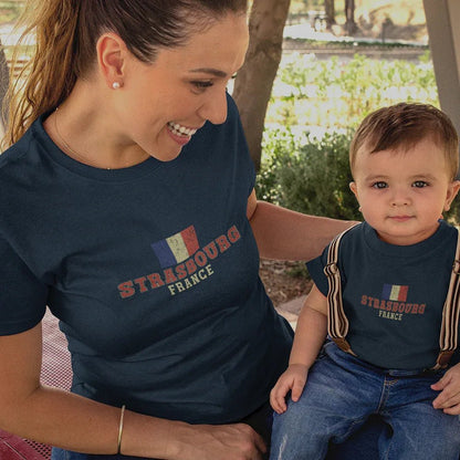 Strasbourg France Mom and Child Organic Cotton T-Shirts family Set (Set of 2) - Create Marketplace