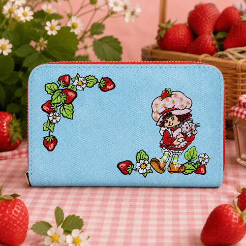 Strawberry Shortcake Denim Plaid Zip-Around Wallet - Create Marketplace