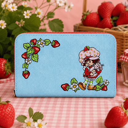 Strawberry Shortcake Denim Plaid Zip-Around Wallet - Create Marketplace