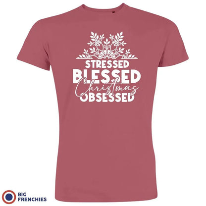 Stressed Blessed Christmas Obsessed Men's Organic Cotton Tee - Create Marketplace