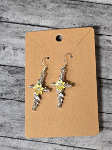 Sunflower Cross Earrings - Create Marketplace