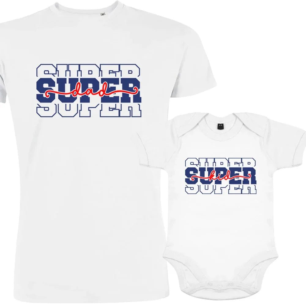 Super Dad and Super Kid Matching Organic Cotton Outfit - Create Marketplace