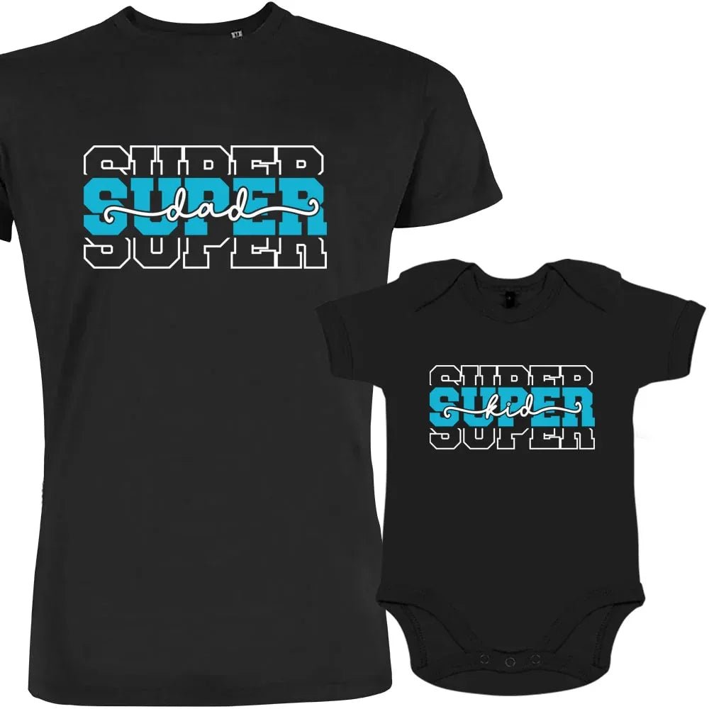 Super Dad and Super Kid Matching Organic Cotton Outfit - Create Marketplace