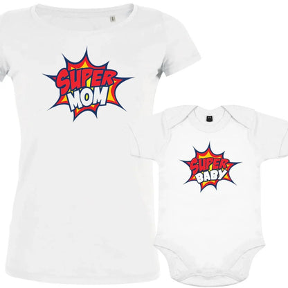 Super Mom Super Baby Mom and Baby Organic Cotton family Set (Set of 2) - Create Marketplace