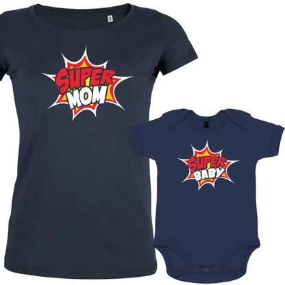 Super Mom Super Baby Mom and Baby Organic Cotton family Set (Set of 2) - Create Marketplace