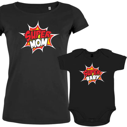 Super Mom Super Baby Mom and Baby Organic Cotton family Set (Set of 2) - Create Marketplace