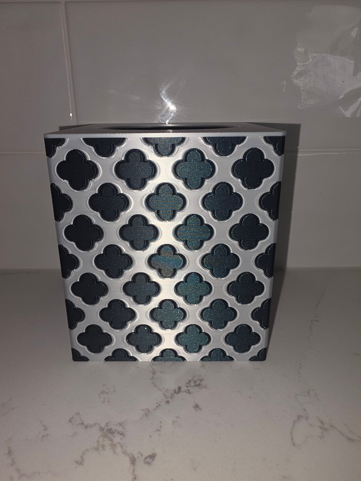 Modern Geometric Quatrefoil Tissue Box Cover