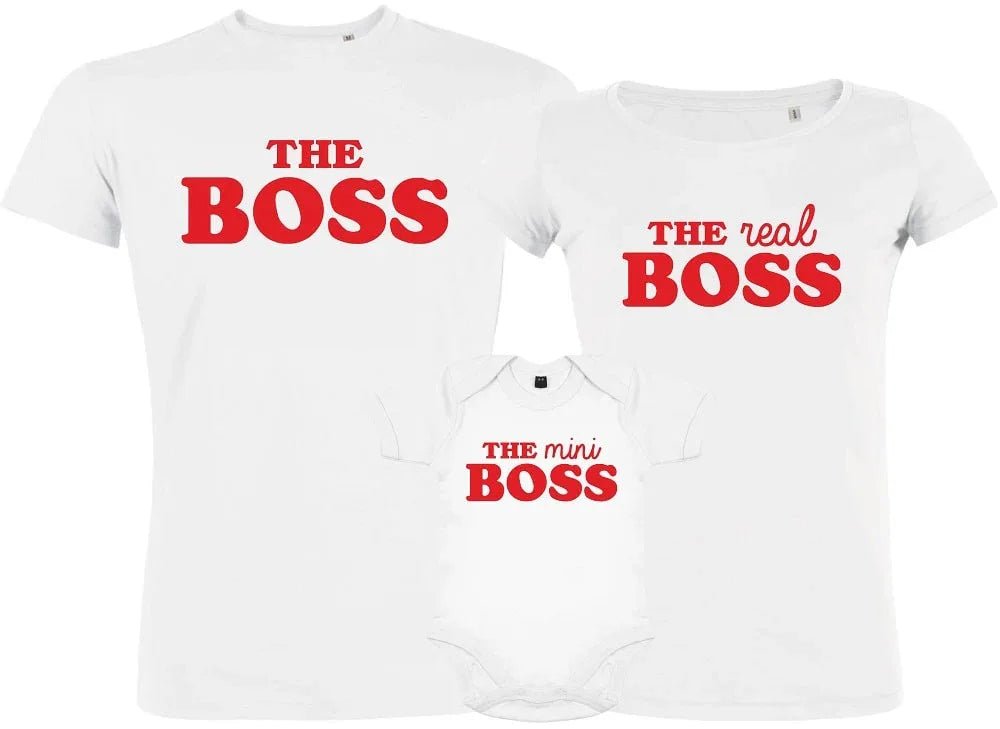 The boss The real boss The Mini Boss Matching Family Organic Tees (Set of 3) - Create Marketplace