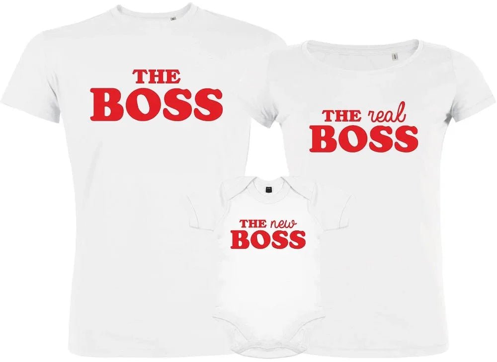The boss The real boss The New Boss Matching Family Organic Tees (Set of 3) - Create Marketplace