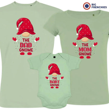 The Dad Mom & Baby Gnome Christmas Matching Family Organic Tees (Set of 3) - Create Marketplace
