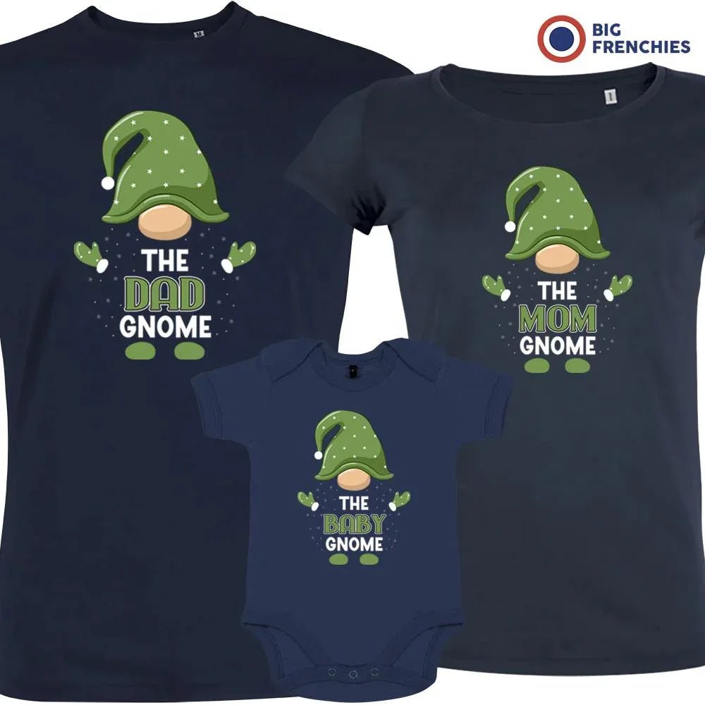 The Dad Mom & Baby Gnome Christmas Matching Family Organic Tees (Set of 3) - Create Marketplace