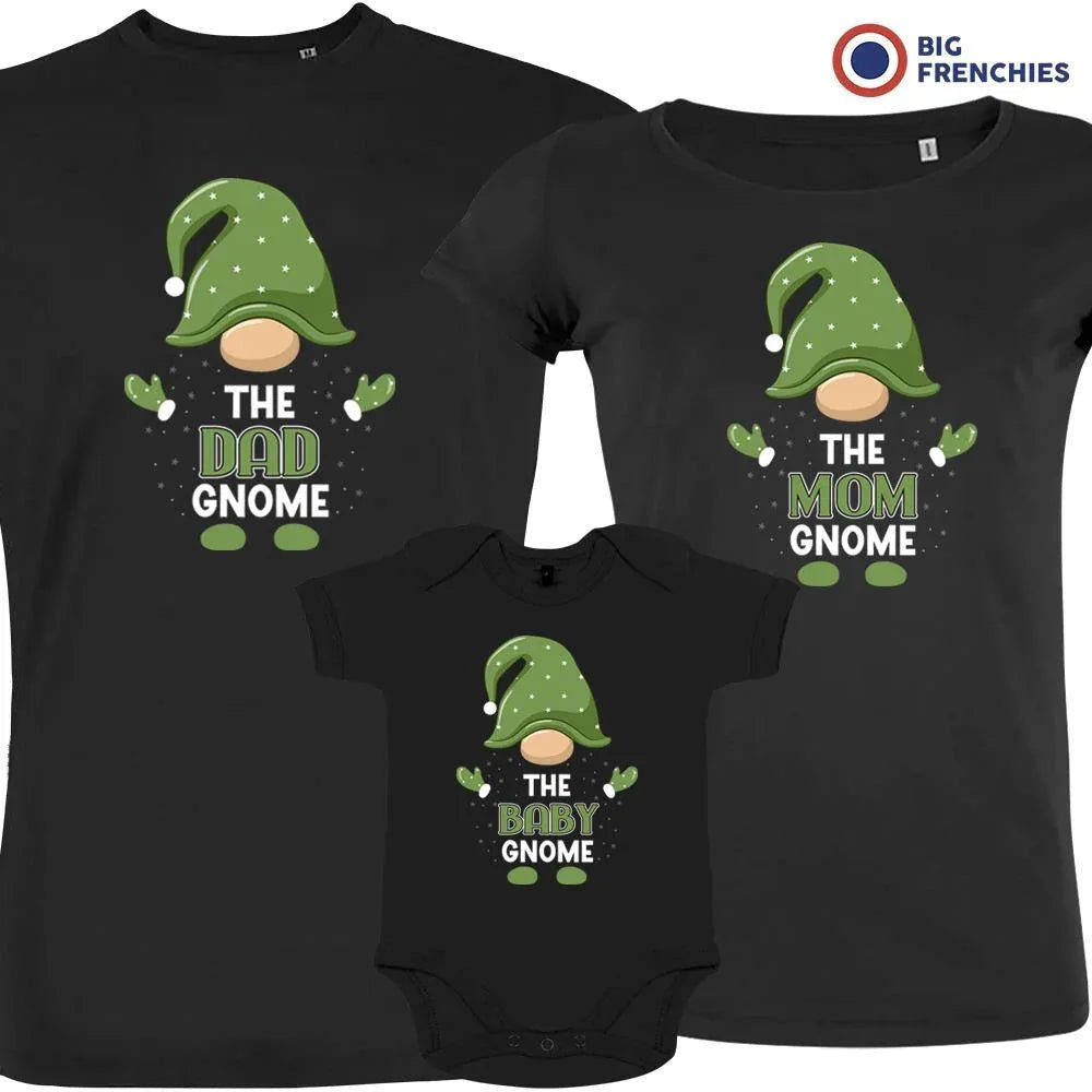The Dad Mom & Baby Gnome Christmas Matching Family Organic Tees (Set of 3) - Create Marketplace
