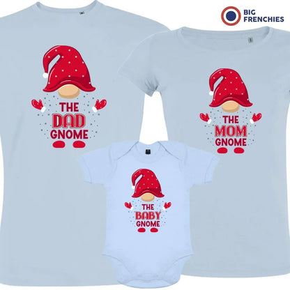 The Dad Mom & Baby Gnome Christmas Matching Family Organic Tees (Set of 3) - Create Marketplace