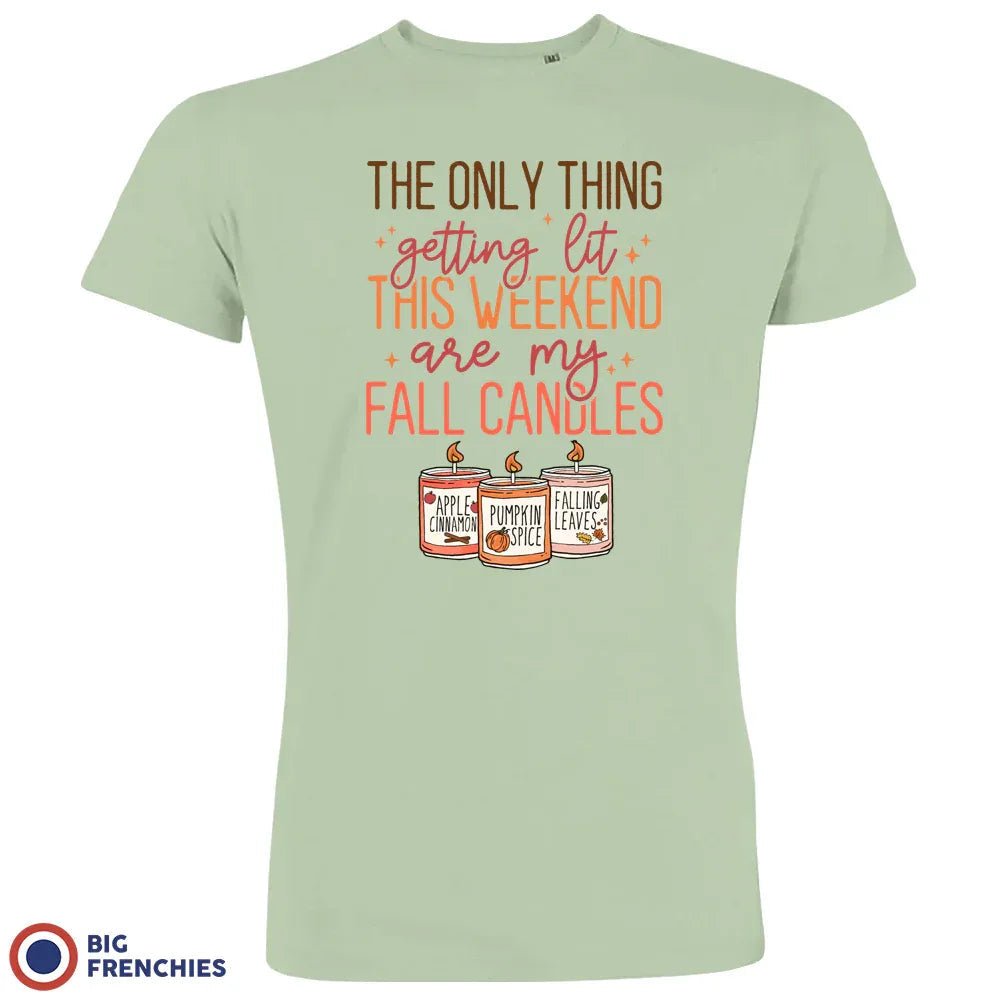 The Only Thing Getting Lit This Weekend Are My Fall Candles Men's Organic Cotton Tee - Create Marketplace