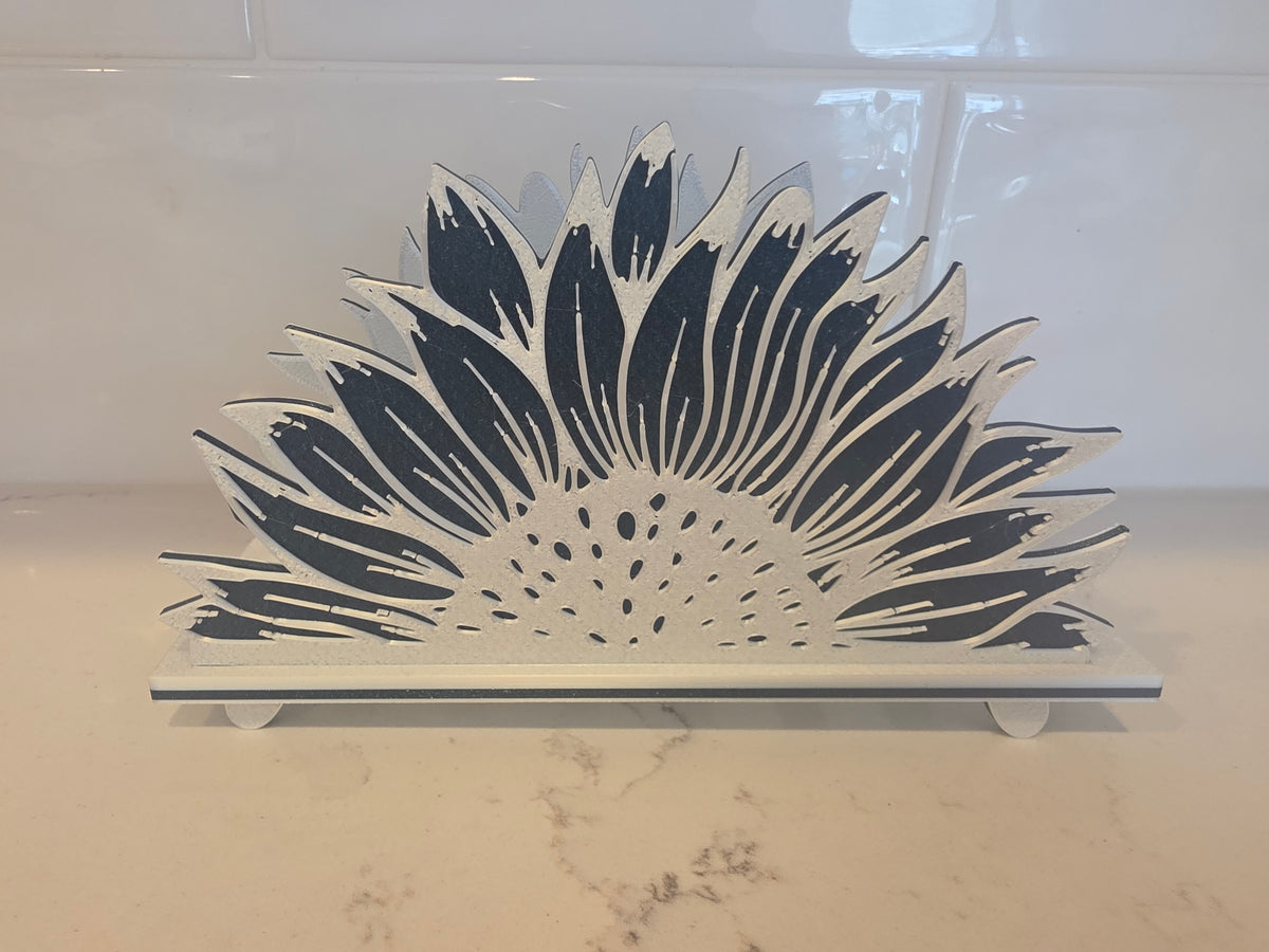 Servilletero de girasol en capas estilo granja moderno