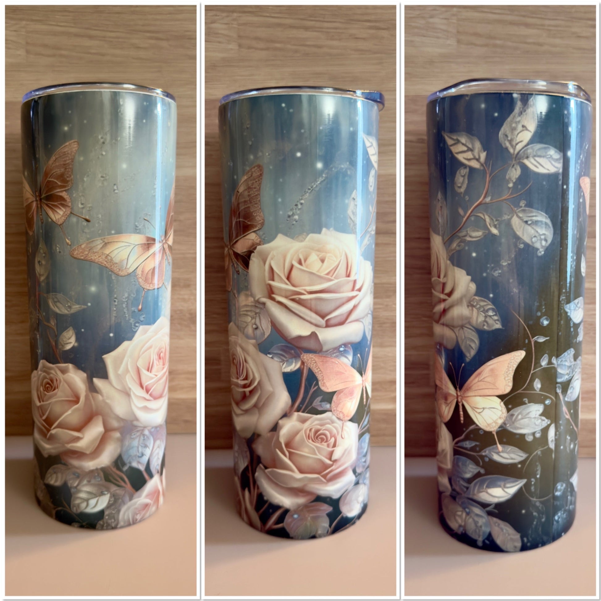 Tumbler - Pink Butterfly/Flower - Create Marketplace
