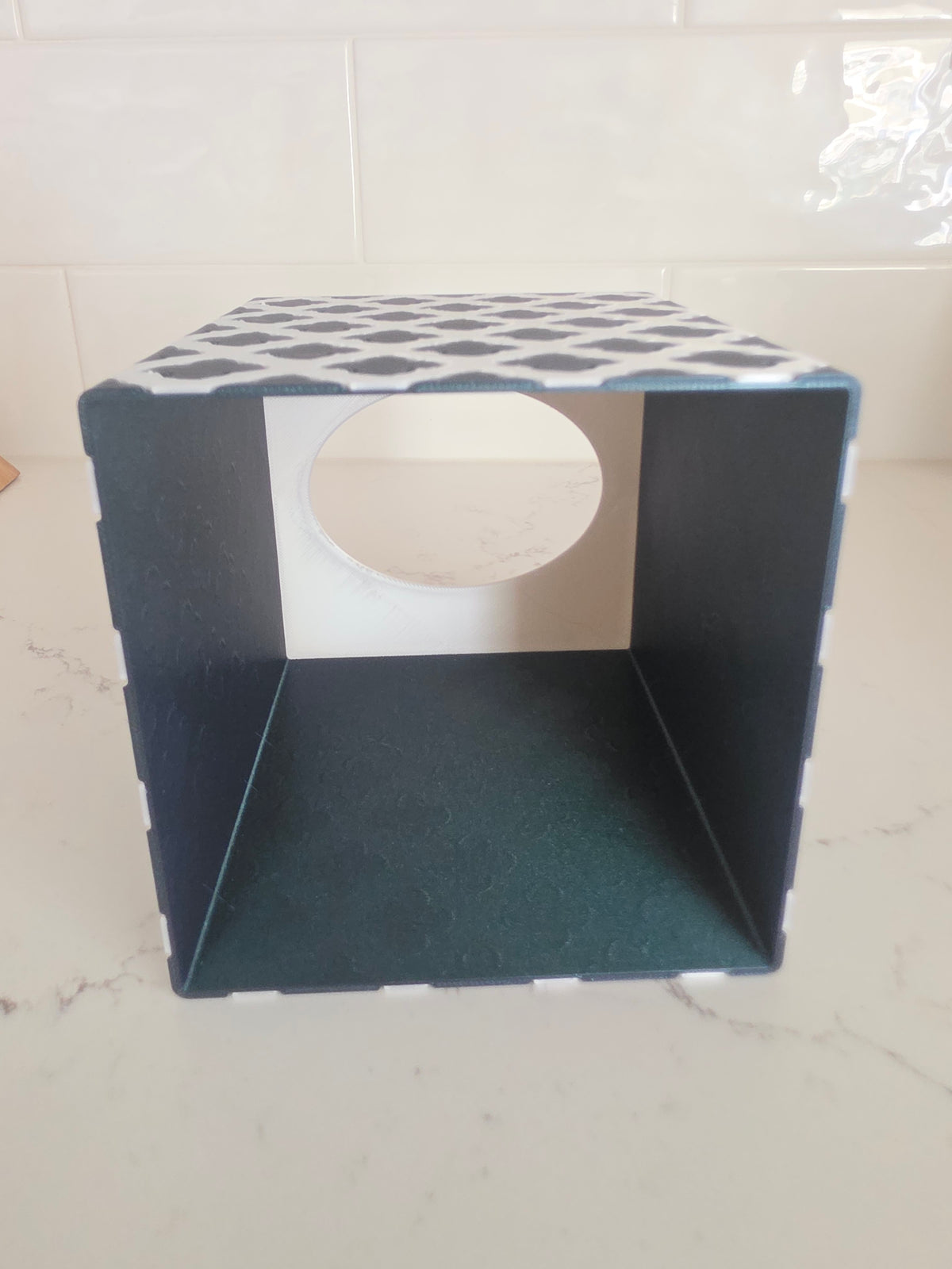 Modern Geometric Quatrefoil Tissue Box Cover