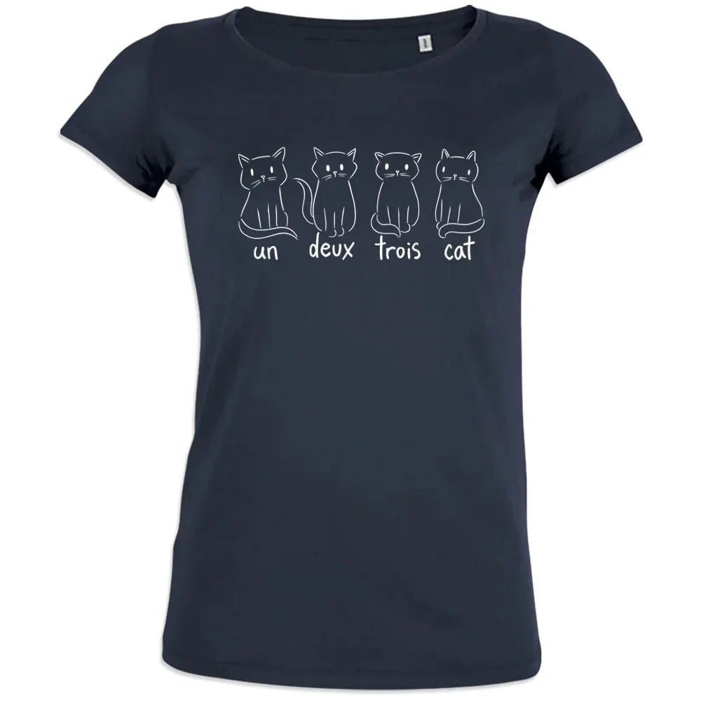 Un Deux Trois Cat Women's Organic Cotton Tee - Create Marketplace