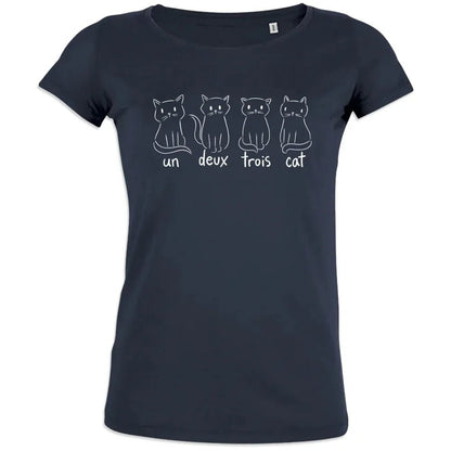 Un Deux Trois Cat Women's Organic Cotton Tee - Create Marketplace