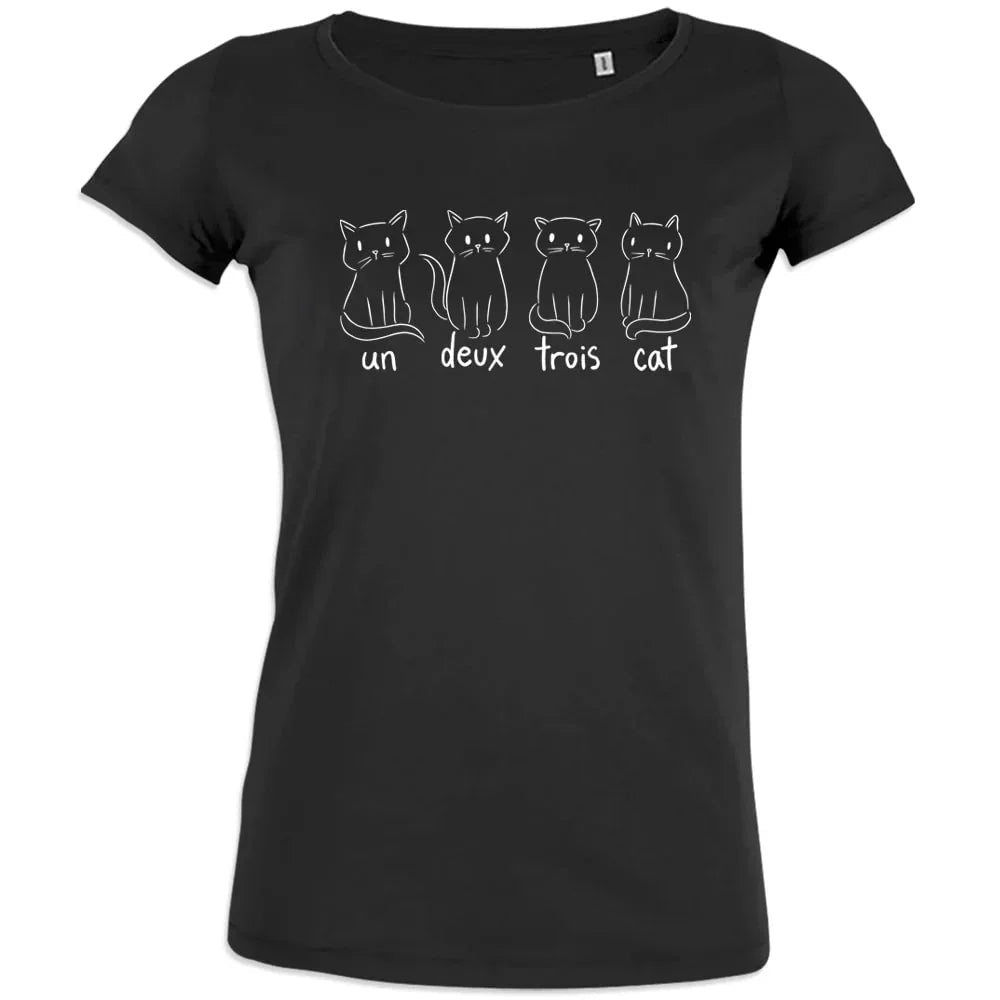 Un Deux Trois Cat Women's Organic Cotton Tee - Create Marketplace