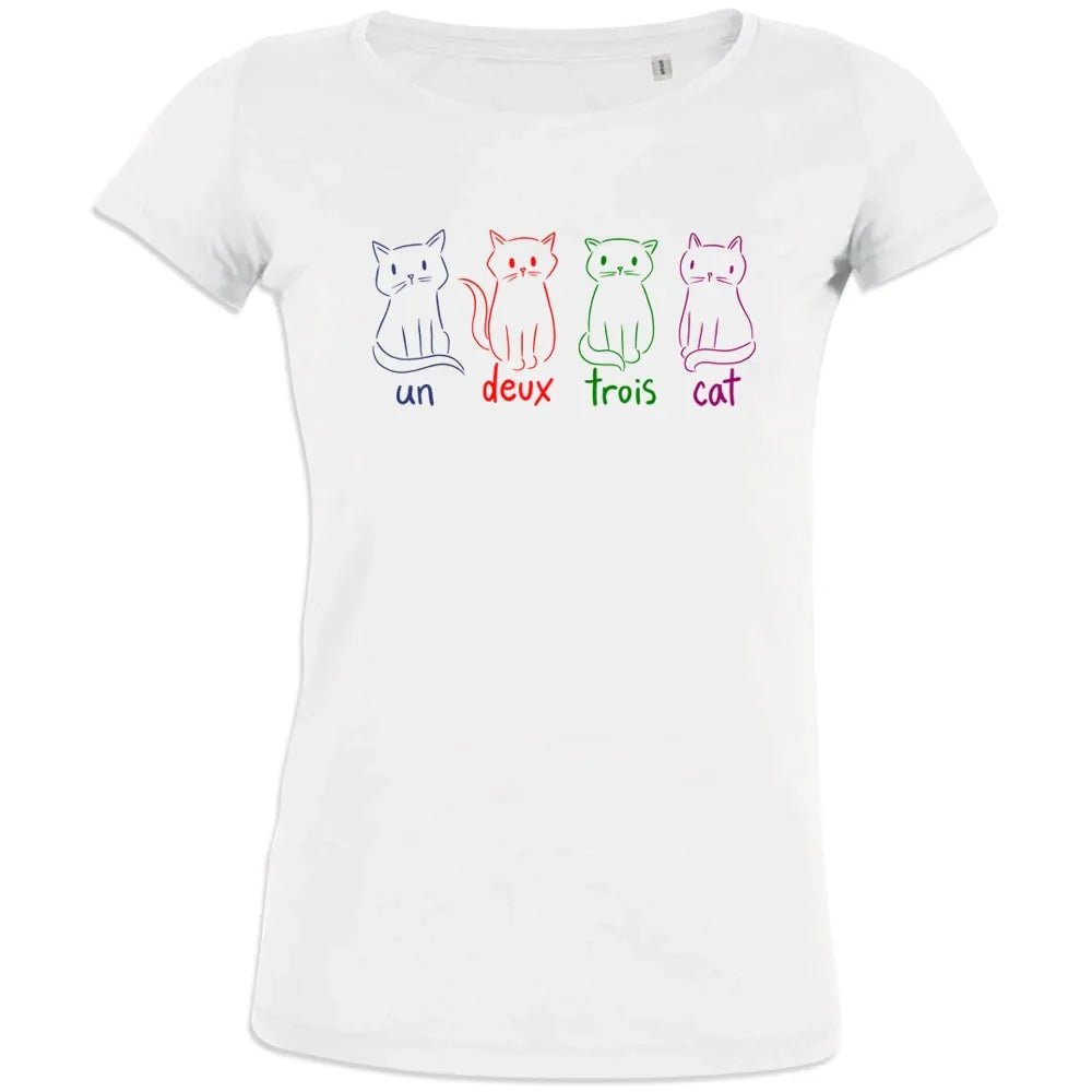 Un Deux Trois Cat Women's Organic Cotton Tee - Create Marketplace