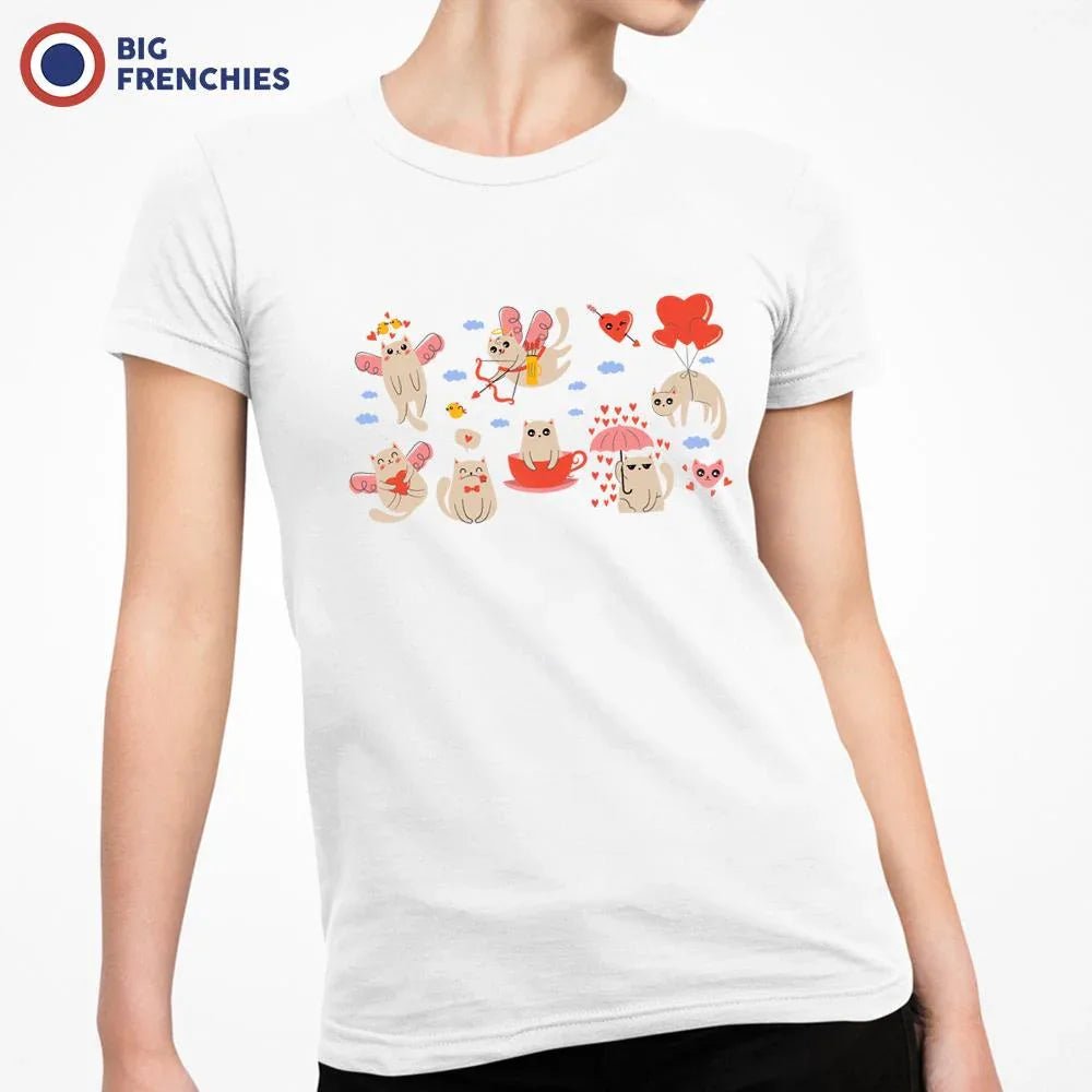 Valentine Cats Women's Organic Cotton Tee - Create Marketplace