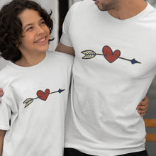 Valentine's Heart Arrow Dad and Child Organic Cotton T-Shirts family Set (Set of 2) - Create Marketplace