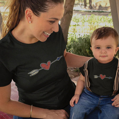 Valentine's Heart Arrow Mom and Child Organic Cotton T-Shirts family Set (Set of 2) - Create Marketplace