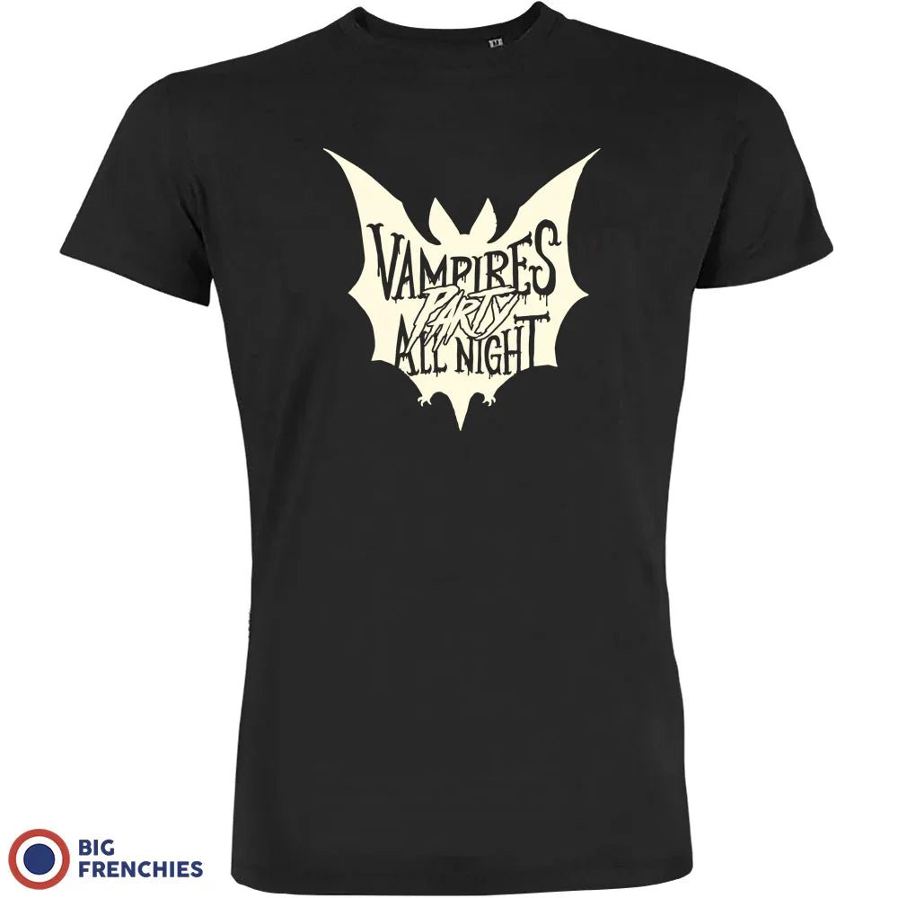 Vampires Party All Night Halloween Men's Organic Cotton Tee - Create Marketplace
