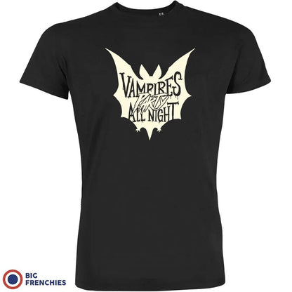 Vampires Party All Night Halloween Men's Organic Cotton Tee - Create Marketplace