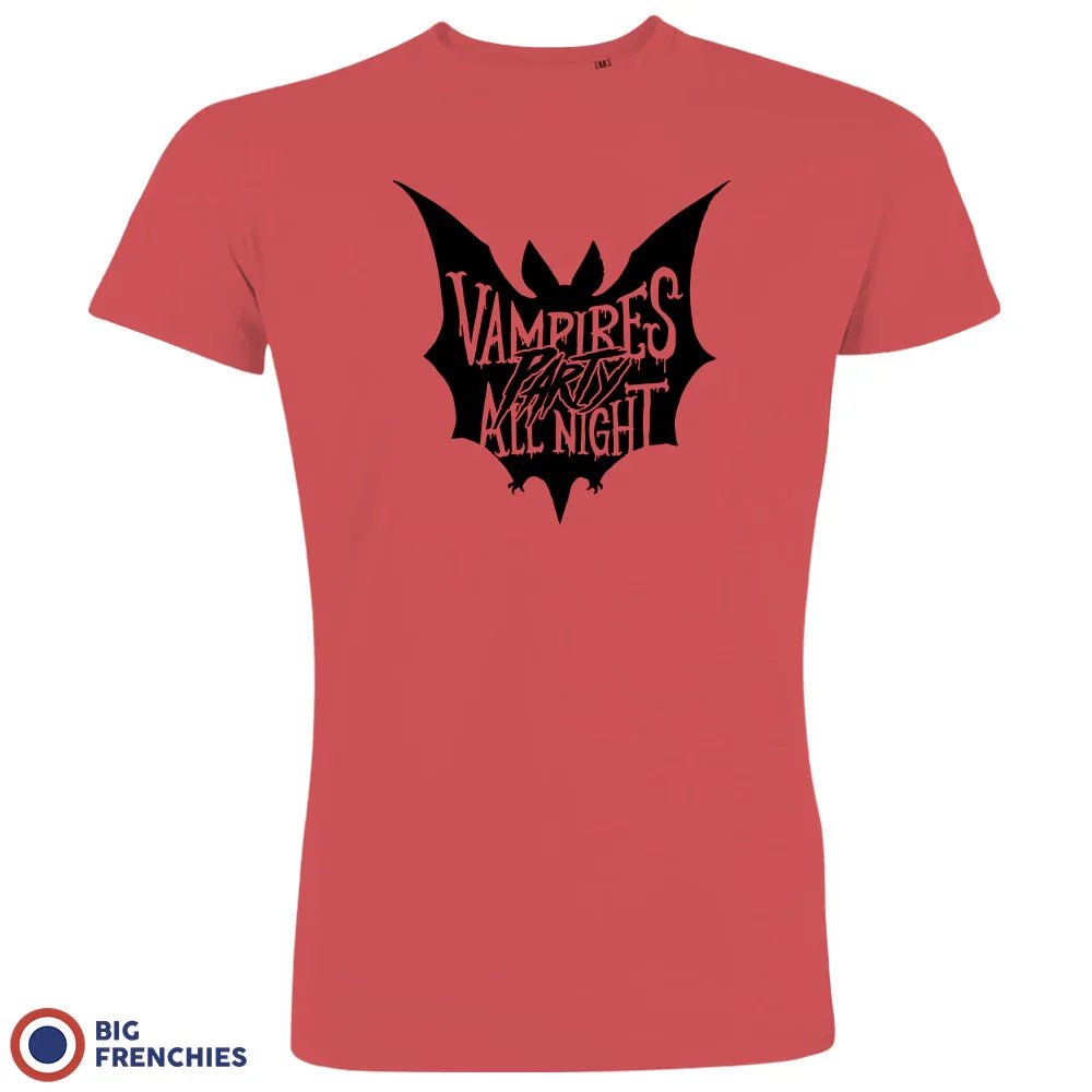 Vampires Party All Night Halloween Men's Organic Cotton Tee - Create Marketplace