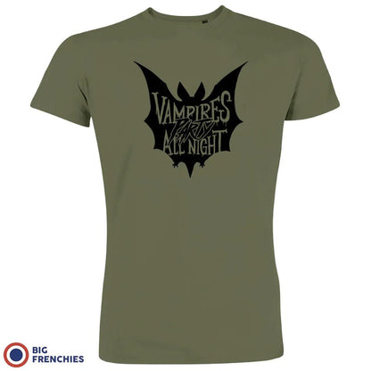 Vampires Party All Night Halloween Men's Organic Cotton Tee - Create Marketplace