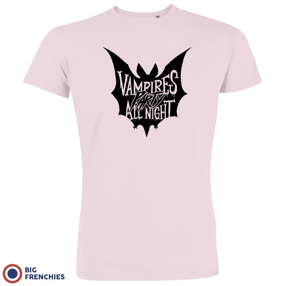 Vampires Party All Night Halloween Men's Organic Cotton Tee - Create Marketplace