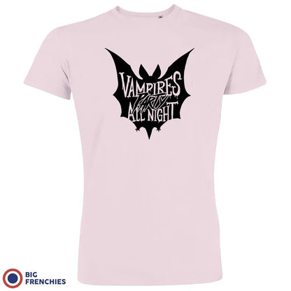 Vampires Party All Night Halloween Men's Organic Cotton Tee - Create Marketplace