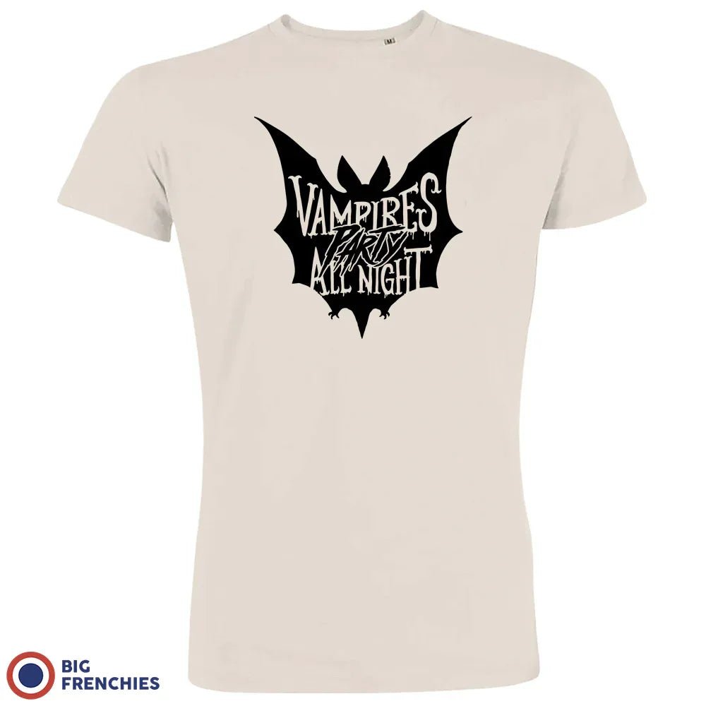 Vampires Party All Night Halloween Men's Organic Cotton Tee - Create Marketplace