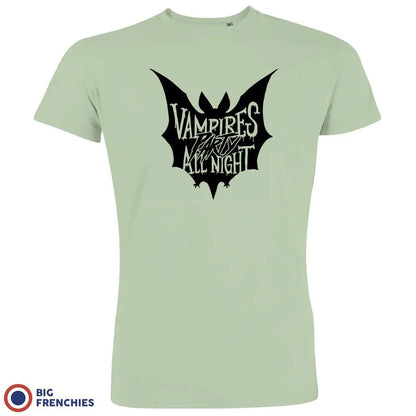Vampires Party All Night Halloween Men's Organic Cotton Tee - Create Marketplace