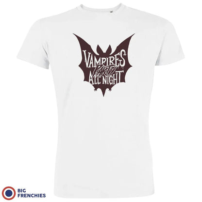 Vampires Party All Night Halloween Men's Organic Cotton Tee - Create Marketplace