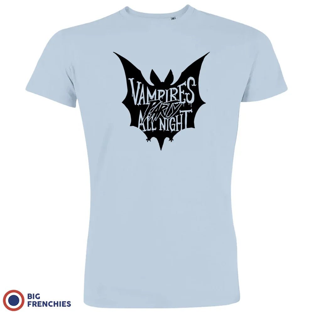 Vampires Party All Night Halloween Men's Organic Cotton Tee - Create Marketplace