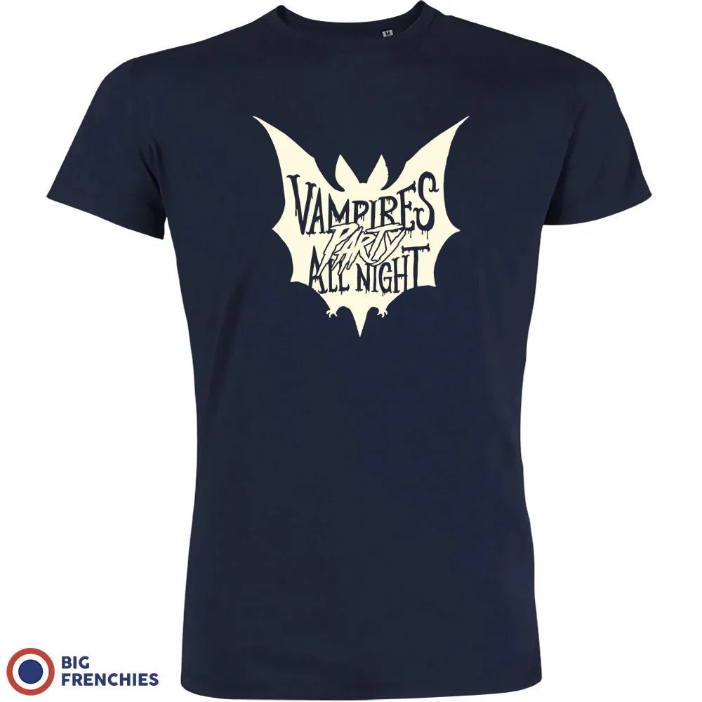 Vampires Party All Night Halloween Men's Organic Cotton Tee - Create Marketplace
