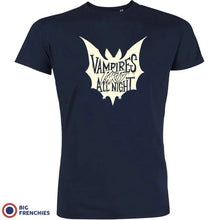 Vampires Party All Night Halloween Men's Organic Cotton Tee - Create Marketplace
