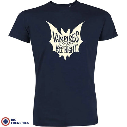 Vampires Party All Night Halloween Men's Organic Cotton Tee - Create Marketplace