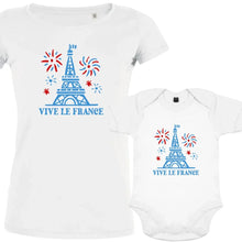 Vive La France With Eiffel Tower and Fireworks Mom and Child Matching Organic Cotton family Set (Set of 2) - Create Marketplace